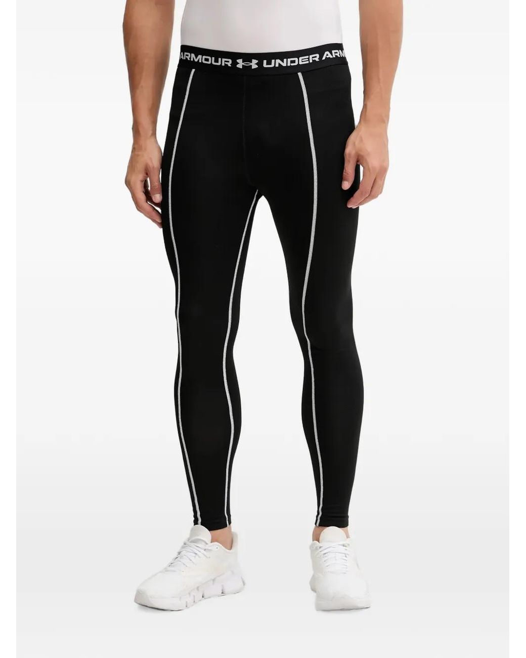 Under Armour Black Logo-Waistband Panelled Trousers for men