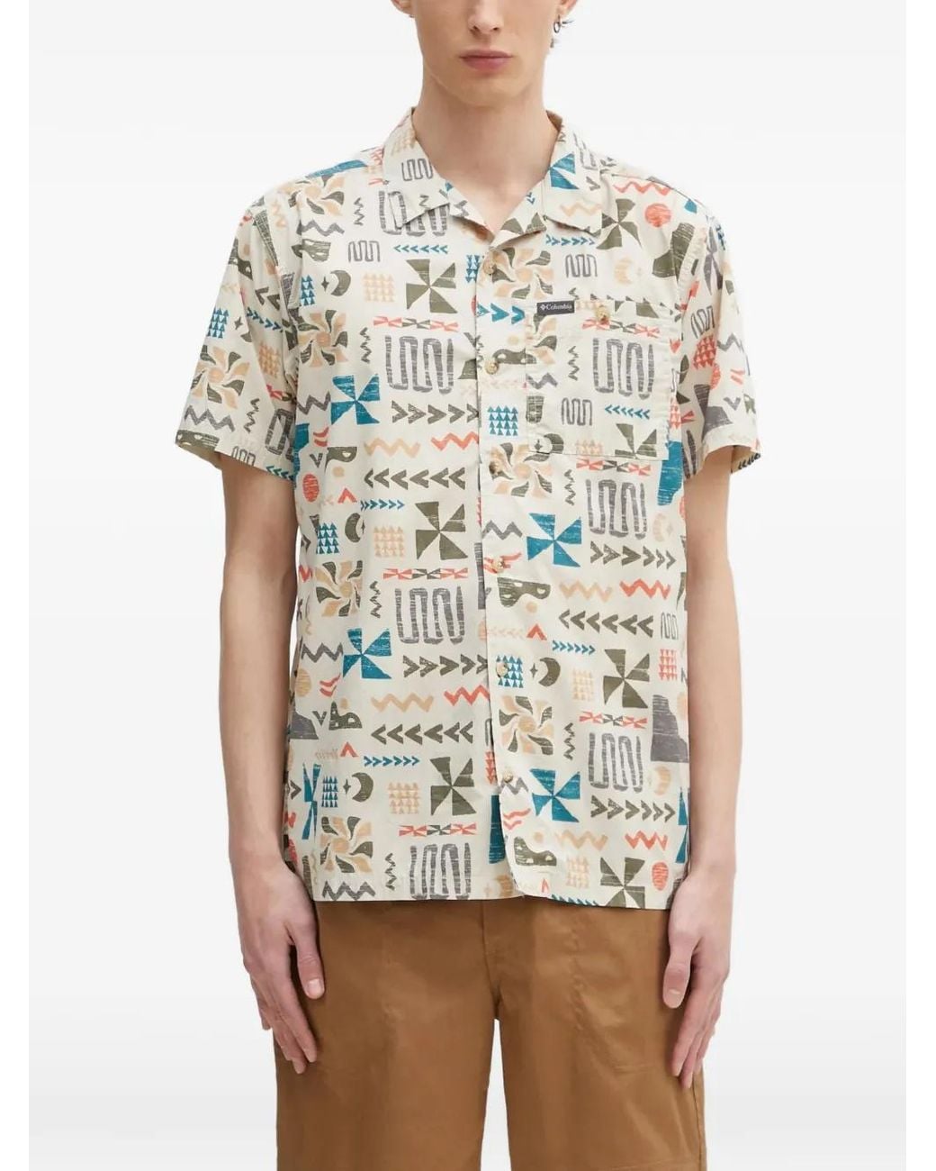 Columbia Natural Pine Canyon Patterned Short-Sleeve Shirt for men