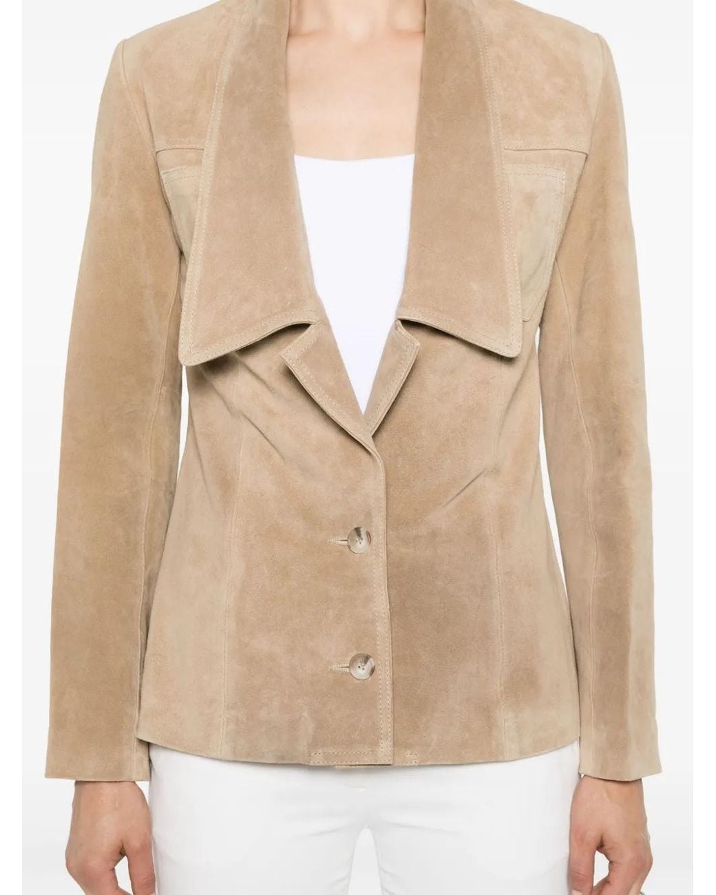 Coperni Natural Suede Single-Breasted Jacket
