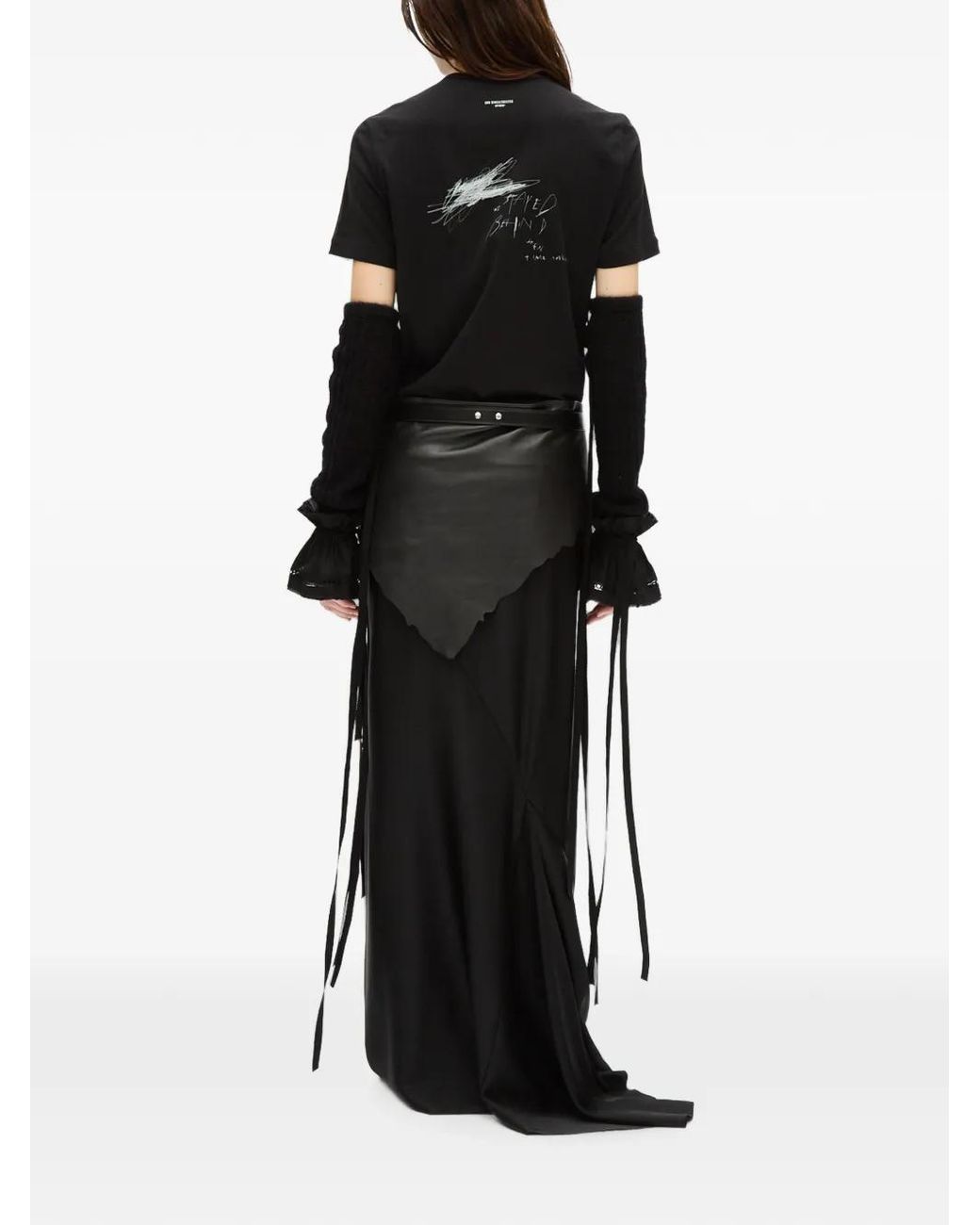 Ann Demeulemeester Black Mea Rib-Knit Gauntlets