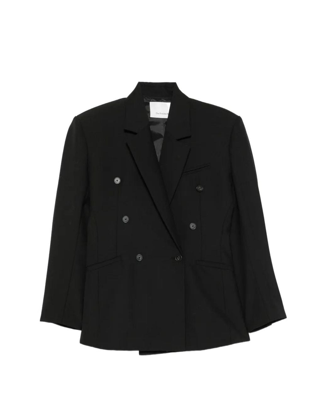 Frankie Shop Black Jade Double-Breasted Padded-Shoulder Blazer