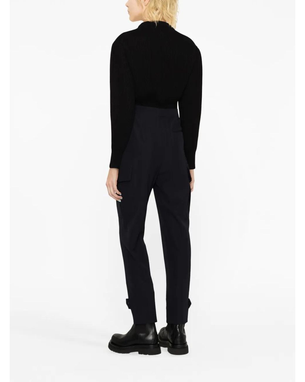 McQueen Black High-Waisted Wool Trousers
