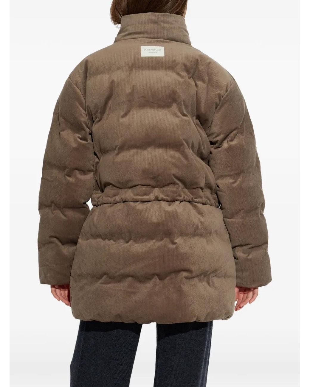 Rethinkit Studios Brown Corduroy-Effect Quilted Jacket
