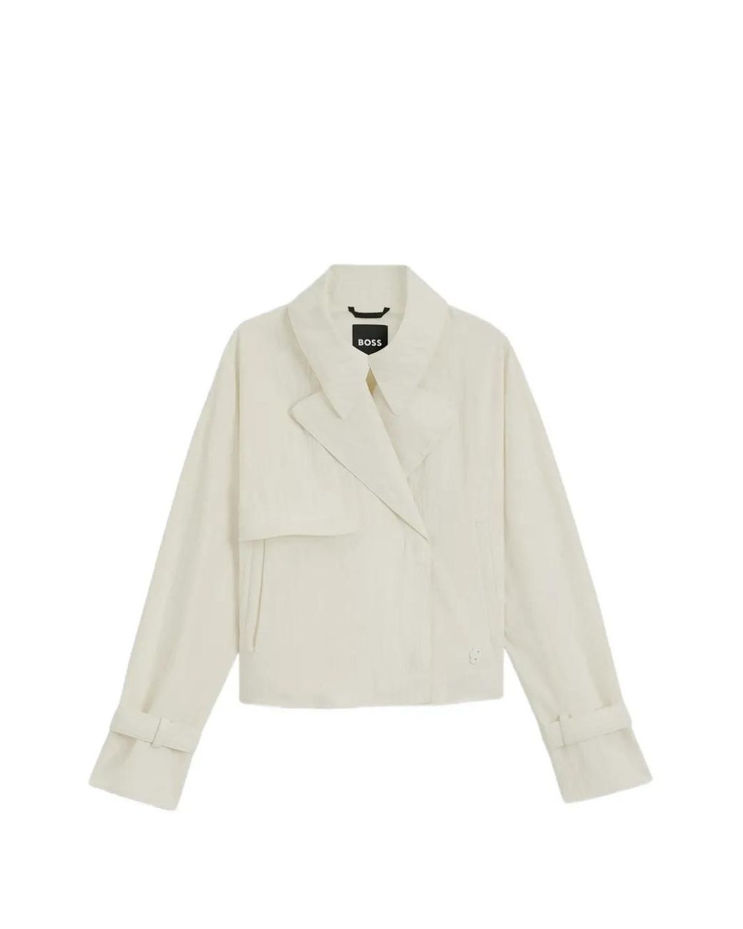 Boss White Trench À Coupe Courte En Crêpe Pêche