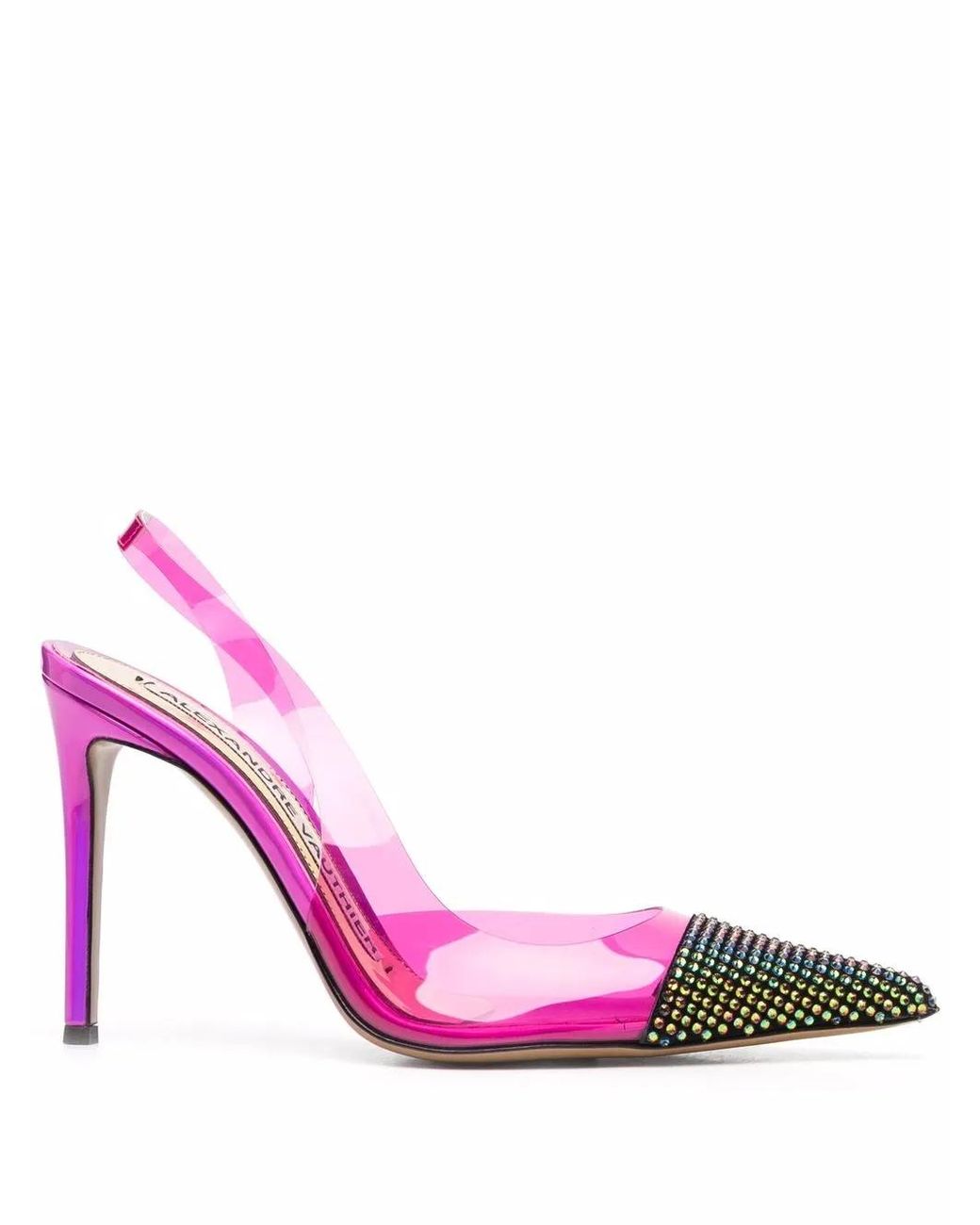 Alexandre Vauthier Pink Contrast-Trim Slingback Pumps