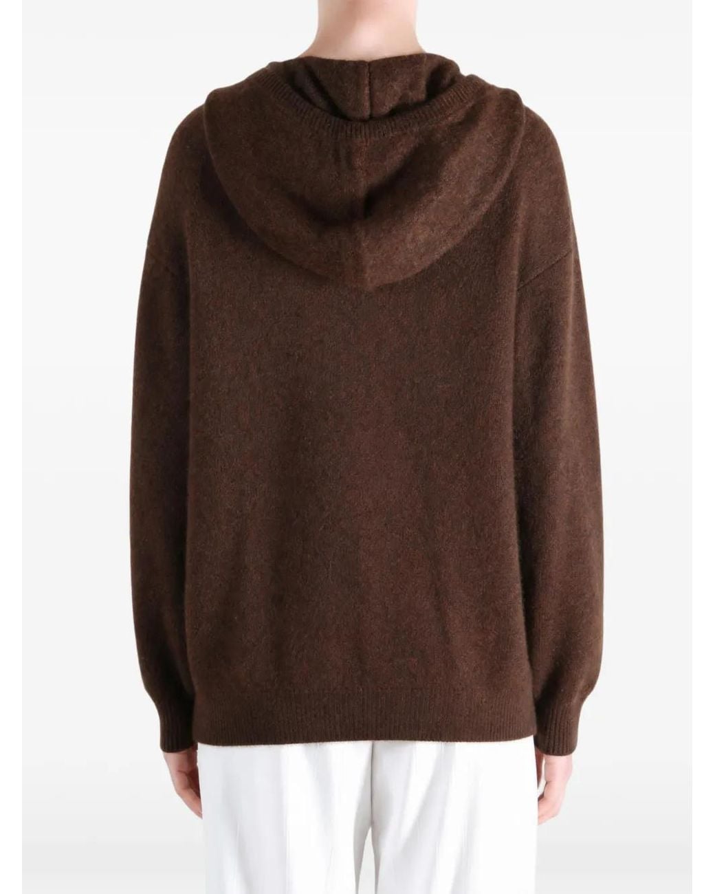 Frenckenberger Brown Zip-Up Knit Hoodie