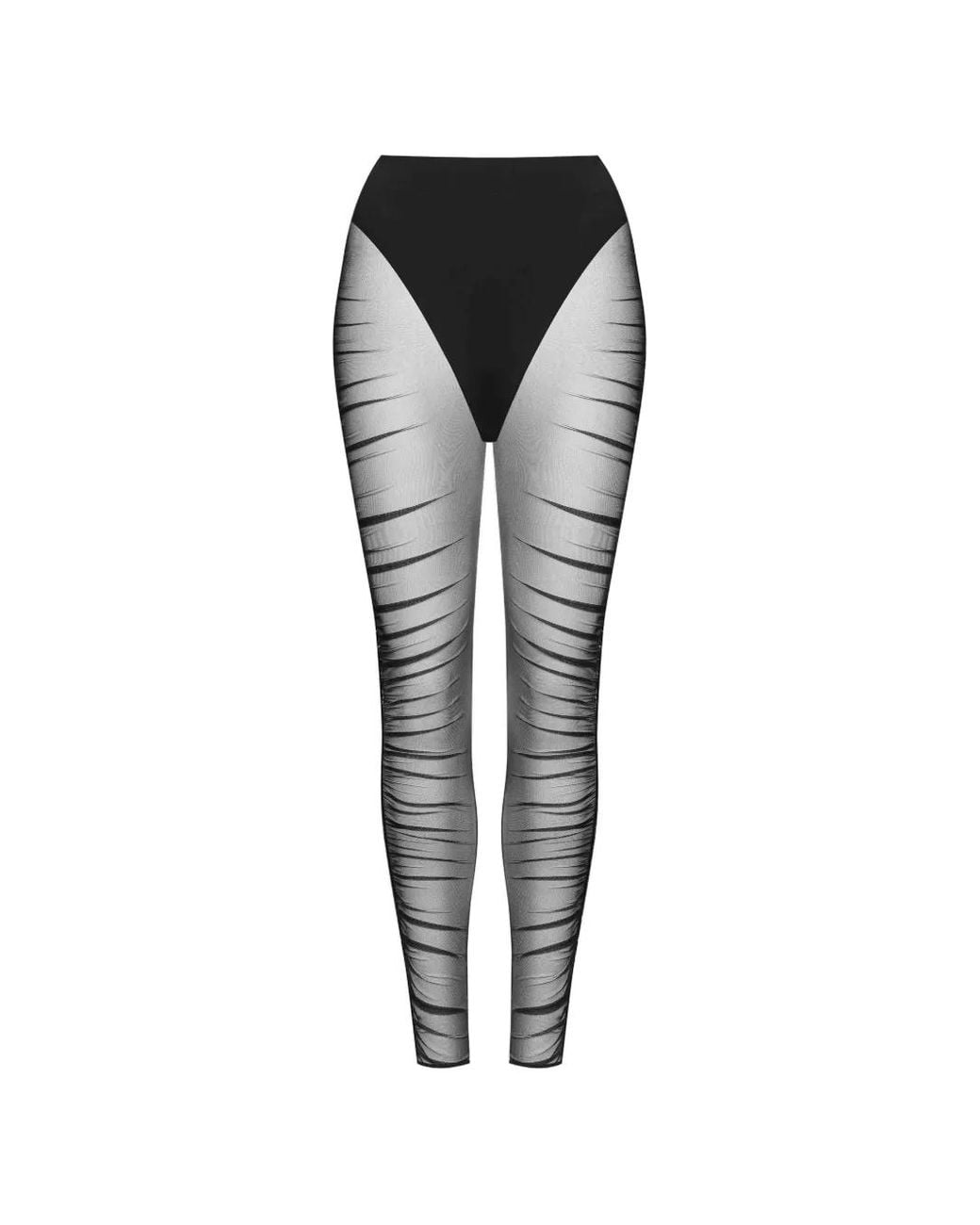Scandale Black Nuit Fauve Mesh-Panel Leggings