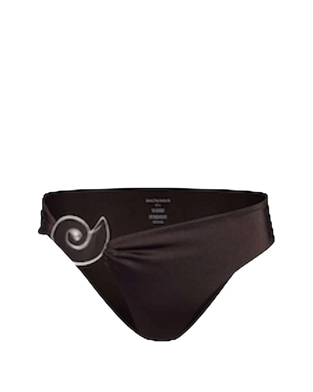 Salt & Wave Black Aphrodite Shell-Detail Bikini Bottoms
