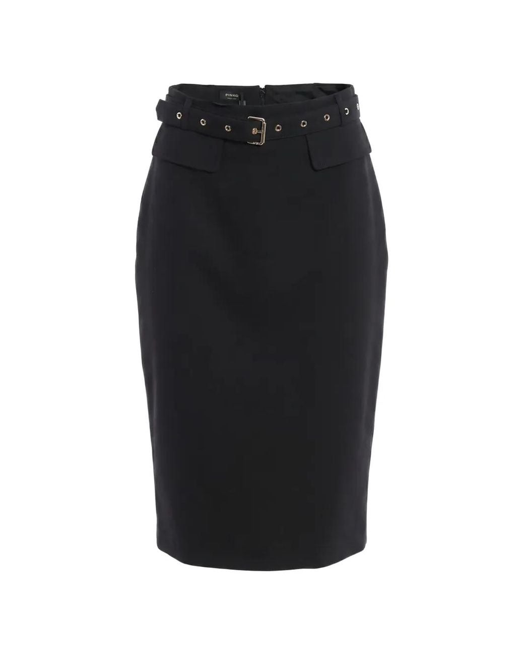 Pinko Black Gazania Pencil Skirt With Belt