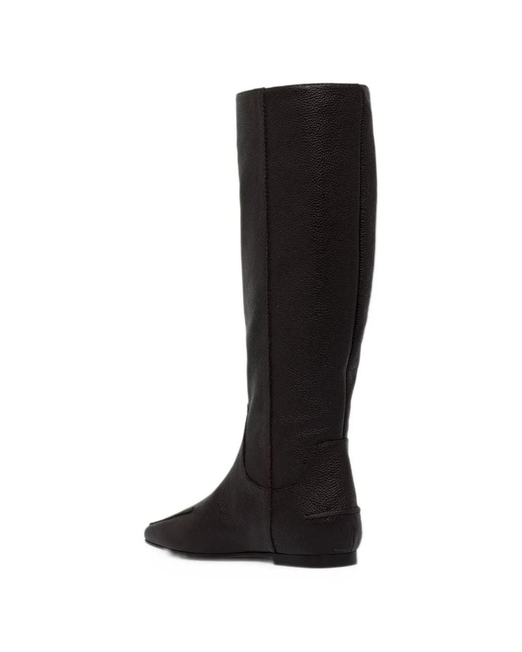 Square Boot Design Pollini Leather Square-Toe Boots in Black | Lyst