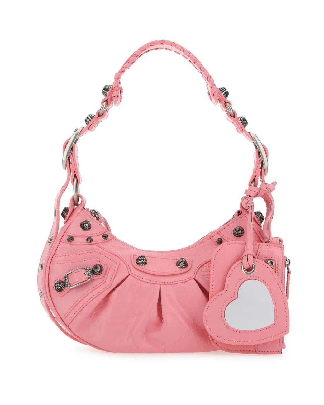Balenciaga Pink Le Cagole Xs Leather Shoulder Bag
