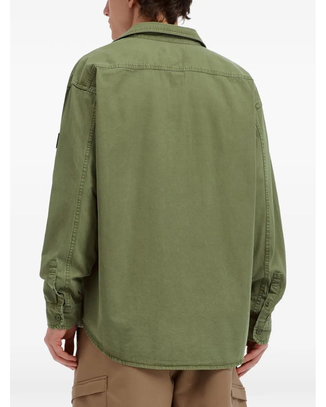 Izzue Green Flap-Pocket Shirt for men