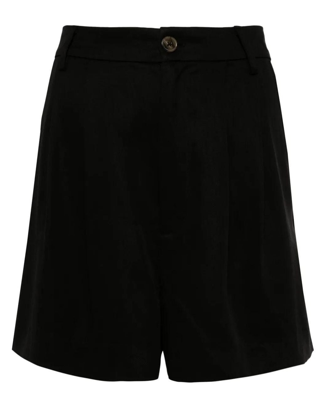 Reformation Black High-Rise Lyocell Shorts
