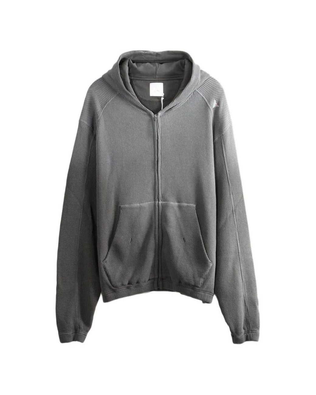 Roa Gray Bee Sun Waffle-Knit Zip-Up Hoodie for men