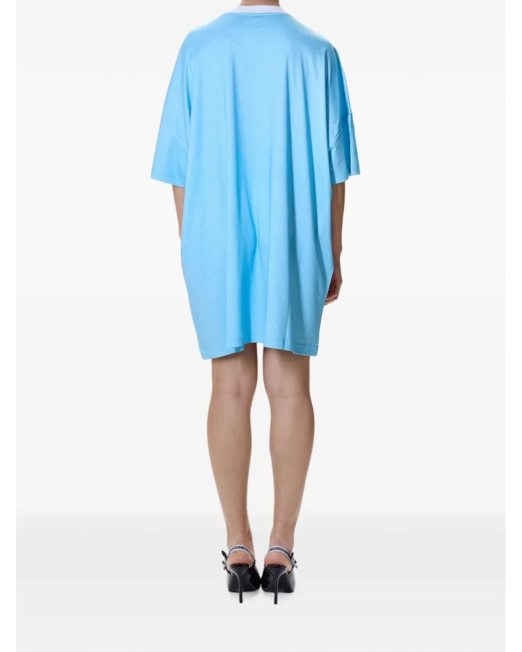Moschino Blue Graphic-Print T-Shirt Mini Dress