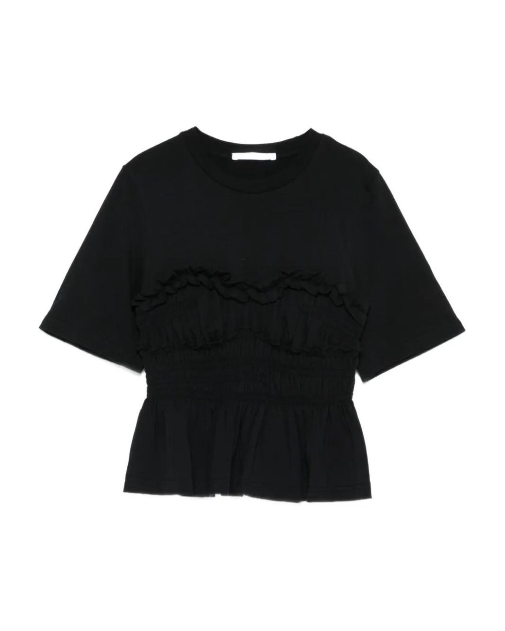 CECILIE BAHNSEN Black Ruffled Top