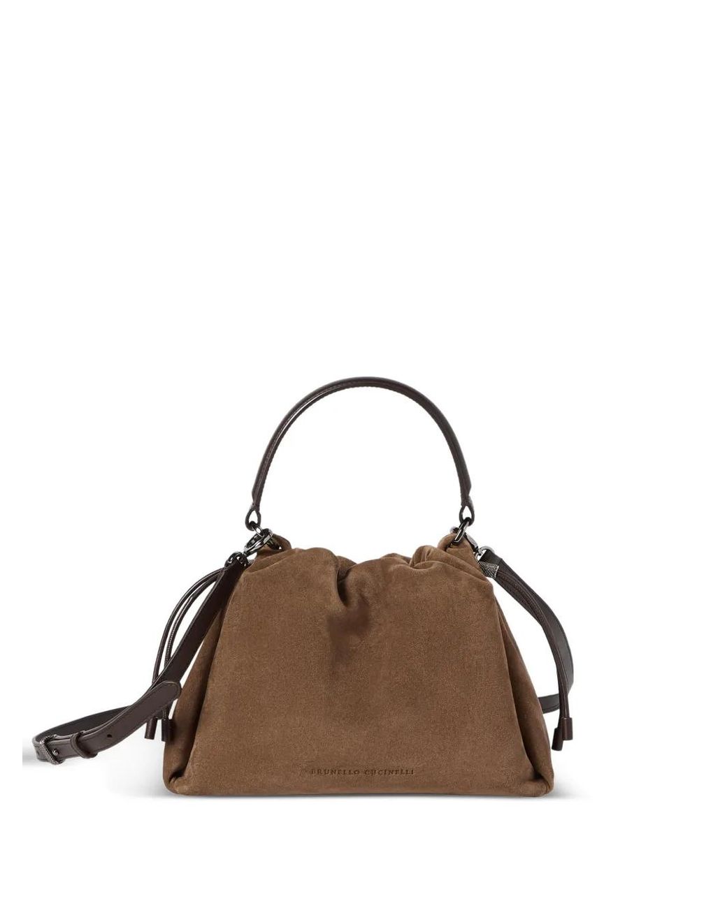 Brunello Cucinelli Brown Mellow Small Bucket Bag