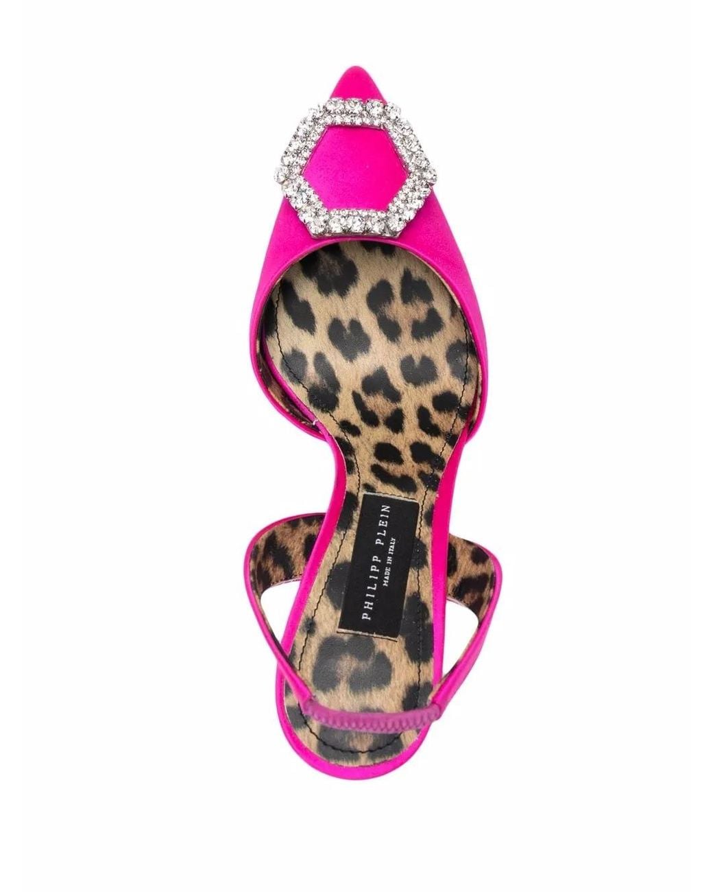 Philipp Plein Pink Crystal Hexagon High-heeled Pumps