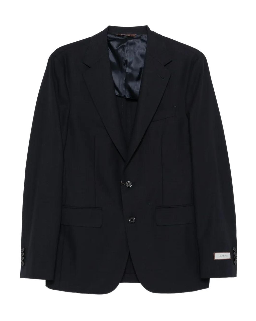 Canali Blue Two-Button Wool Blazer for men