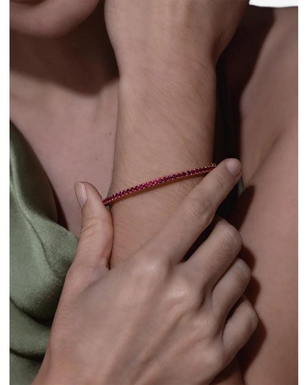 Kwiat White Stackable Ruby Bangle Bracelet