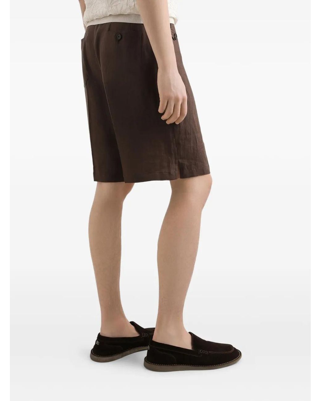 Dolce & Gabbana Brown Linen Jogging Trousers for men