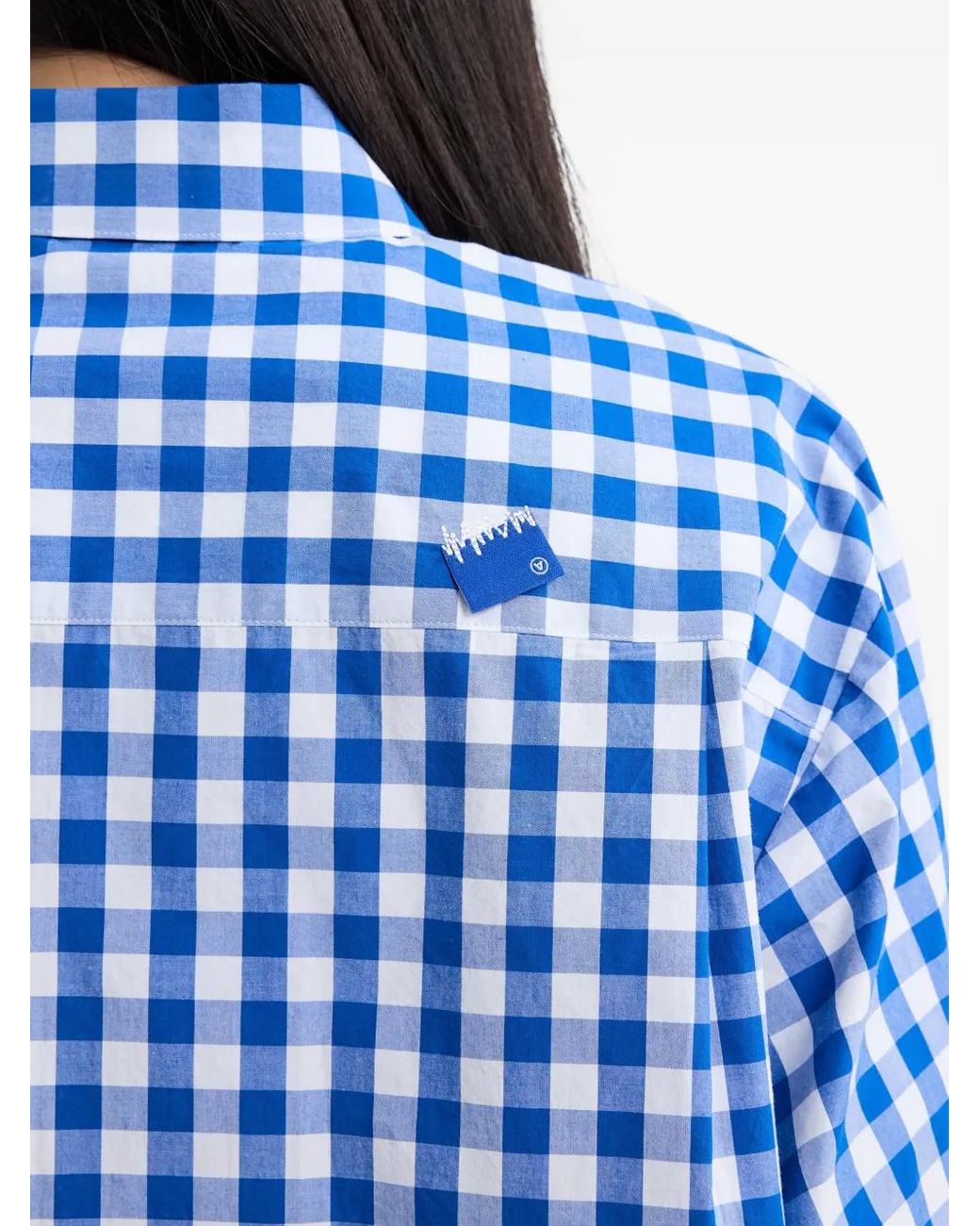 Adererror Blue Gingham-Pattern Buttoned Shirt