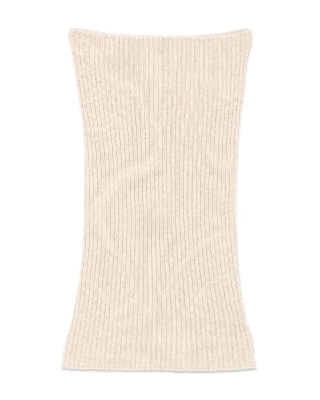 Bompard Natural Ribbed Cashmere Rectangle Snood