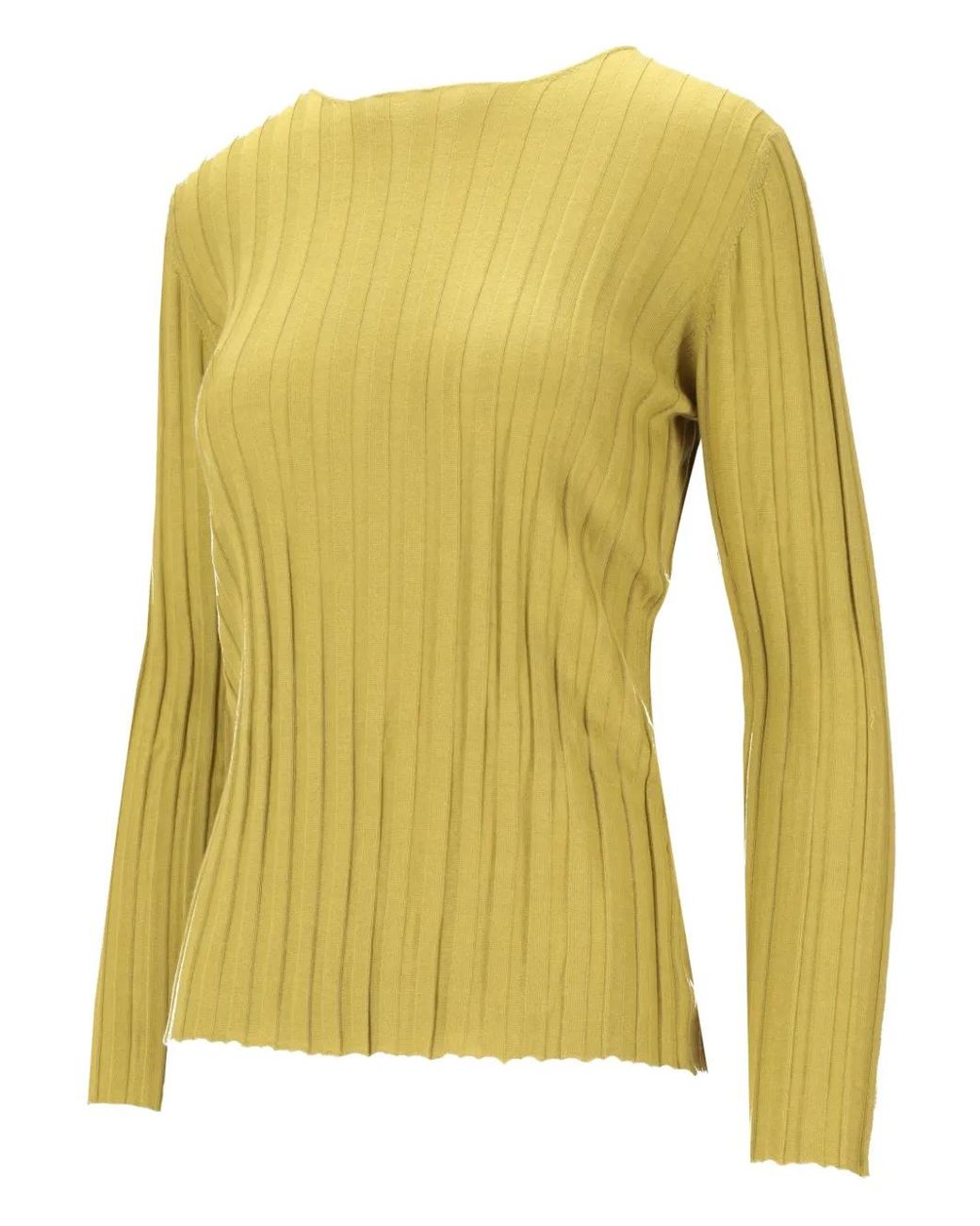 LA ROSE Yellow Gerippter Pullover