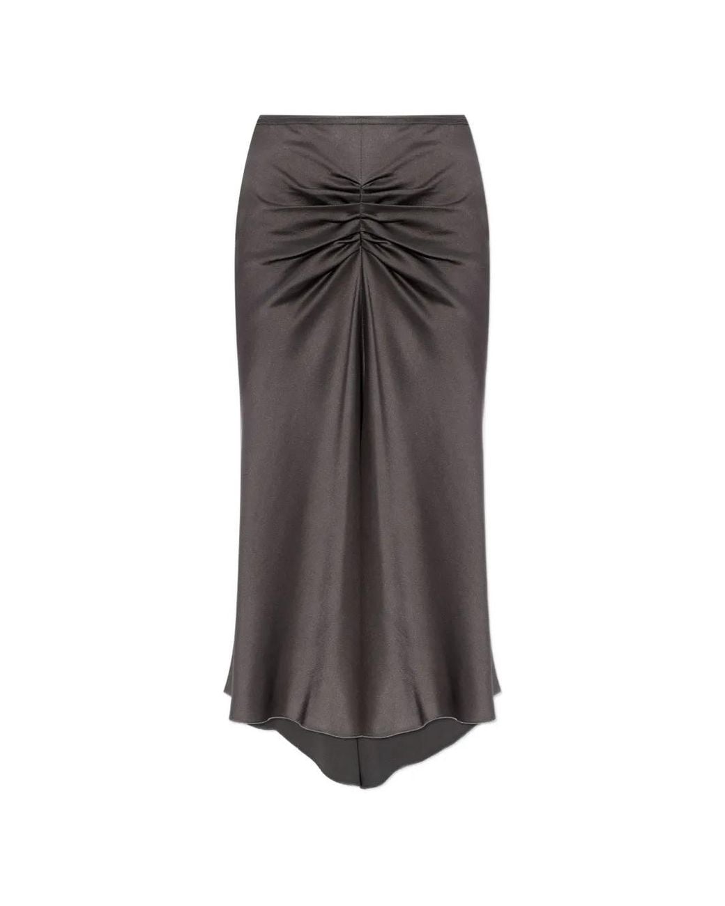 Victoria Beckham Gray Bela Asymmetrical Draped Midi Skirt