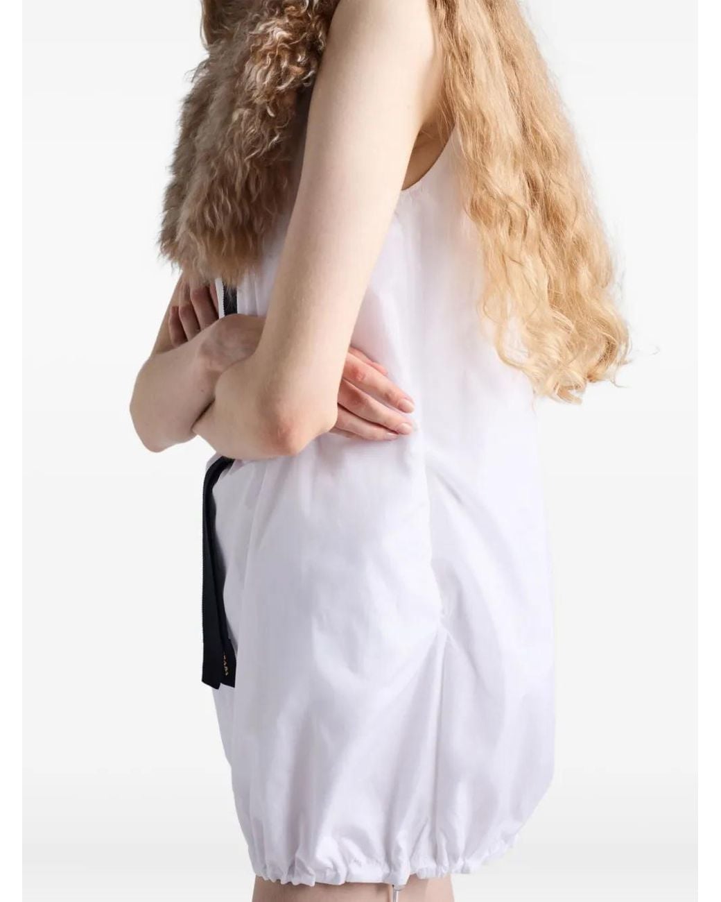 Robe Courte À Design Réversible Prada en coloris White