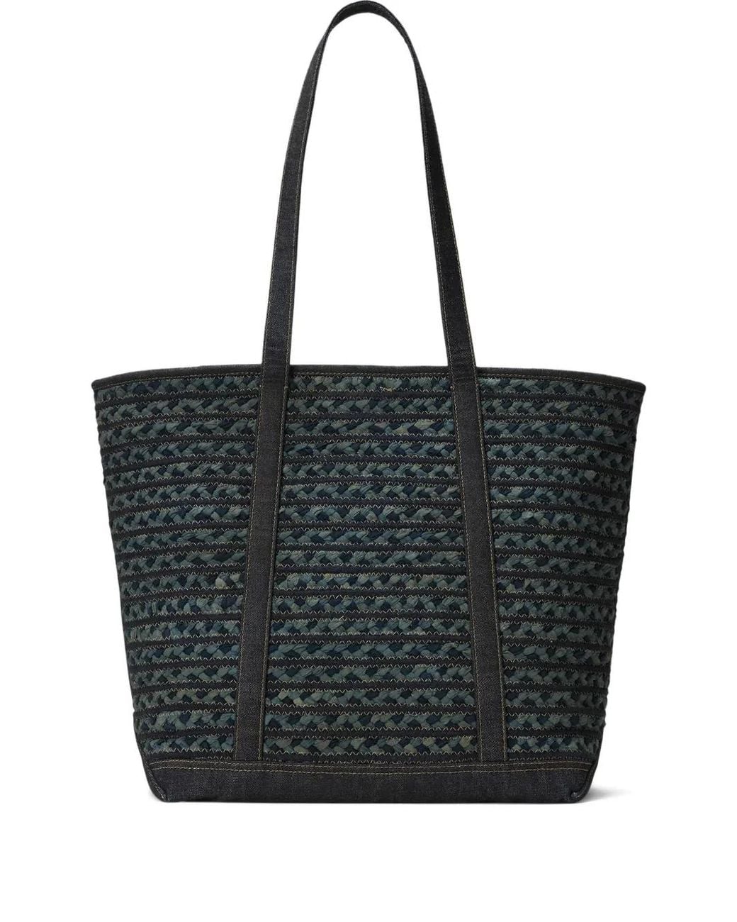 RRL Black Sac Cabas À Design Tressé for men