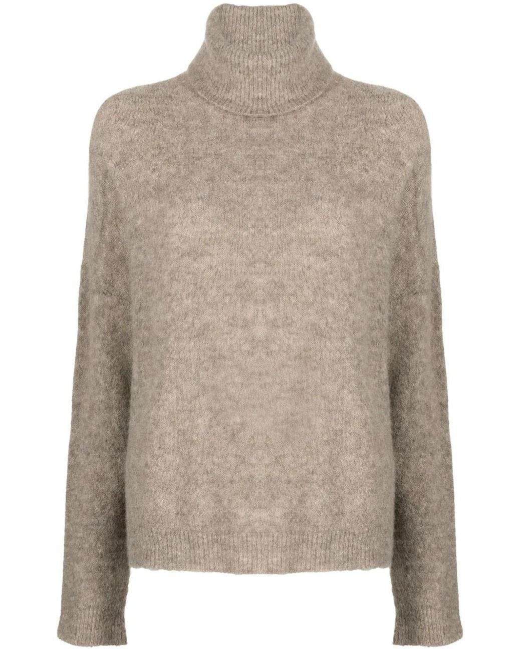 Transit Brown Roll-Neck Drop-Shoulder Jumper