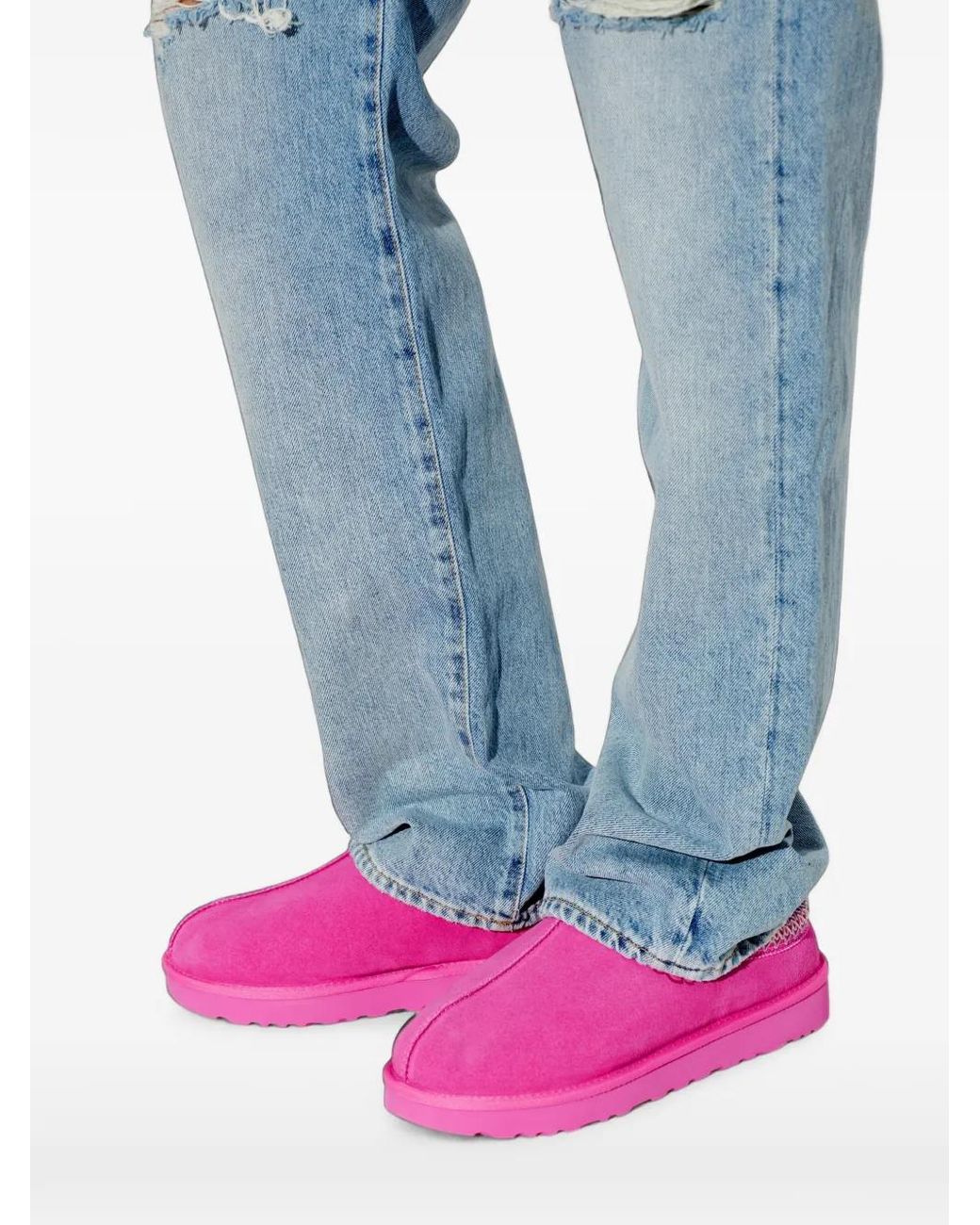 Ugg Pink Tasman Ii Suede Slippers