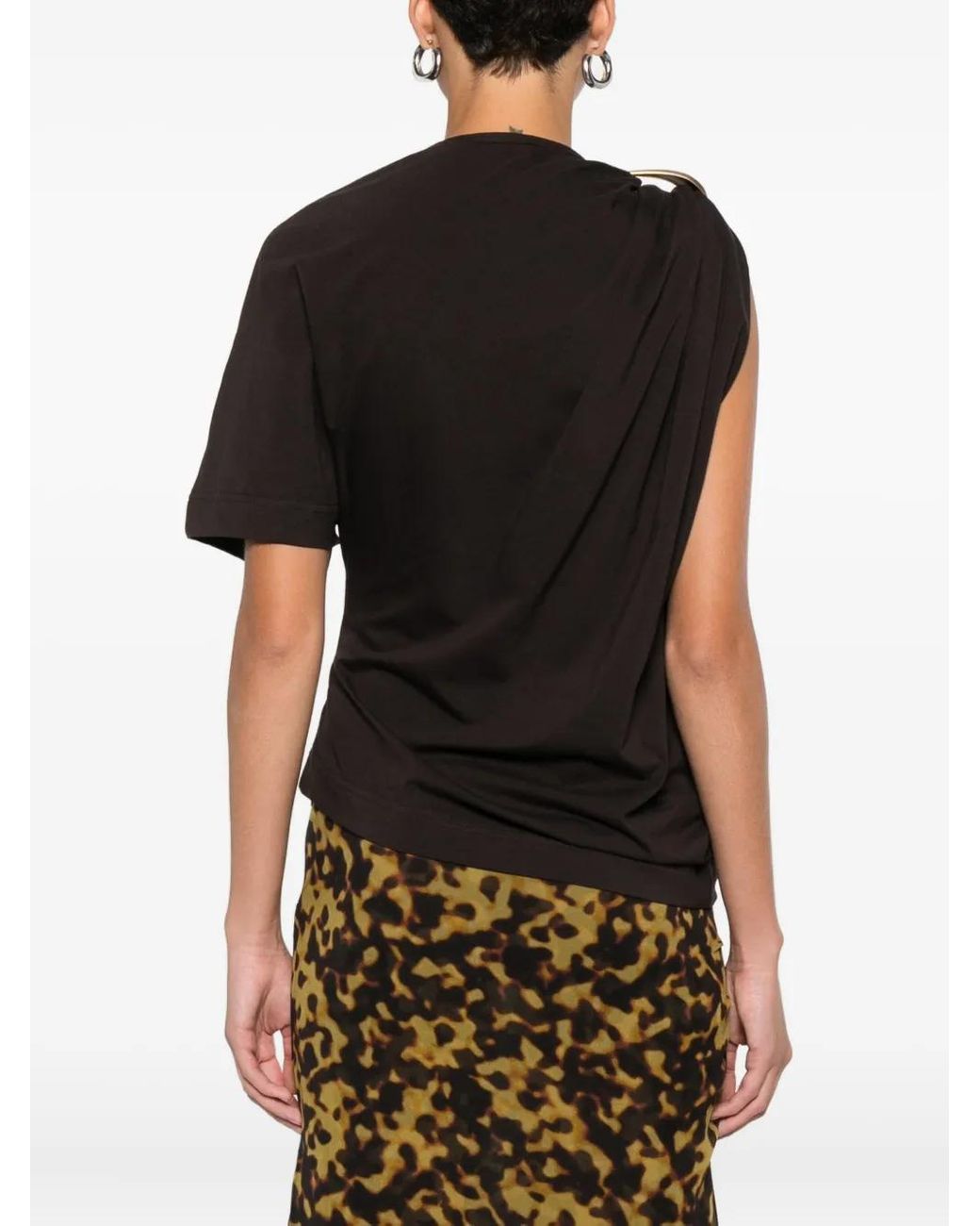 Christopher Esber Black Draped Ring-Detail Top