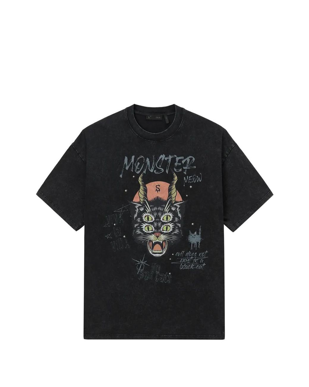 FIVE CM Black Graphic-Print T-Shirt for men