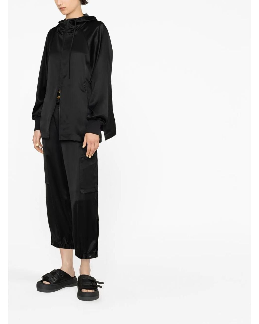 Y-3 Black Zip-Fastening Hooded Jacket