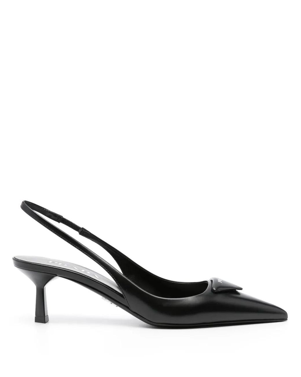 Prada Black Leather Slingback Pumps