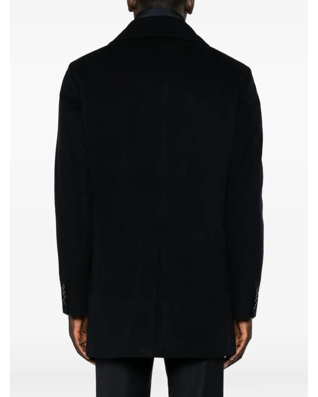Moorer Black Monferrato Single-Breasted Coat for men