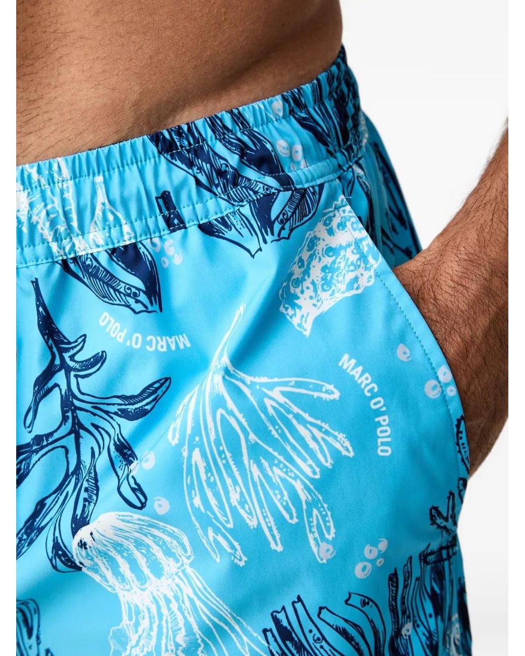 Marc O' Polo Blue Short De Bain Imprimé À Lien De Resserrage for men