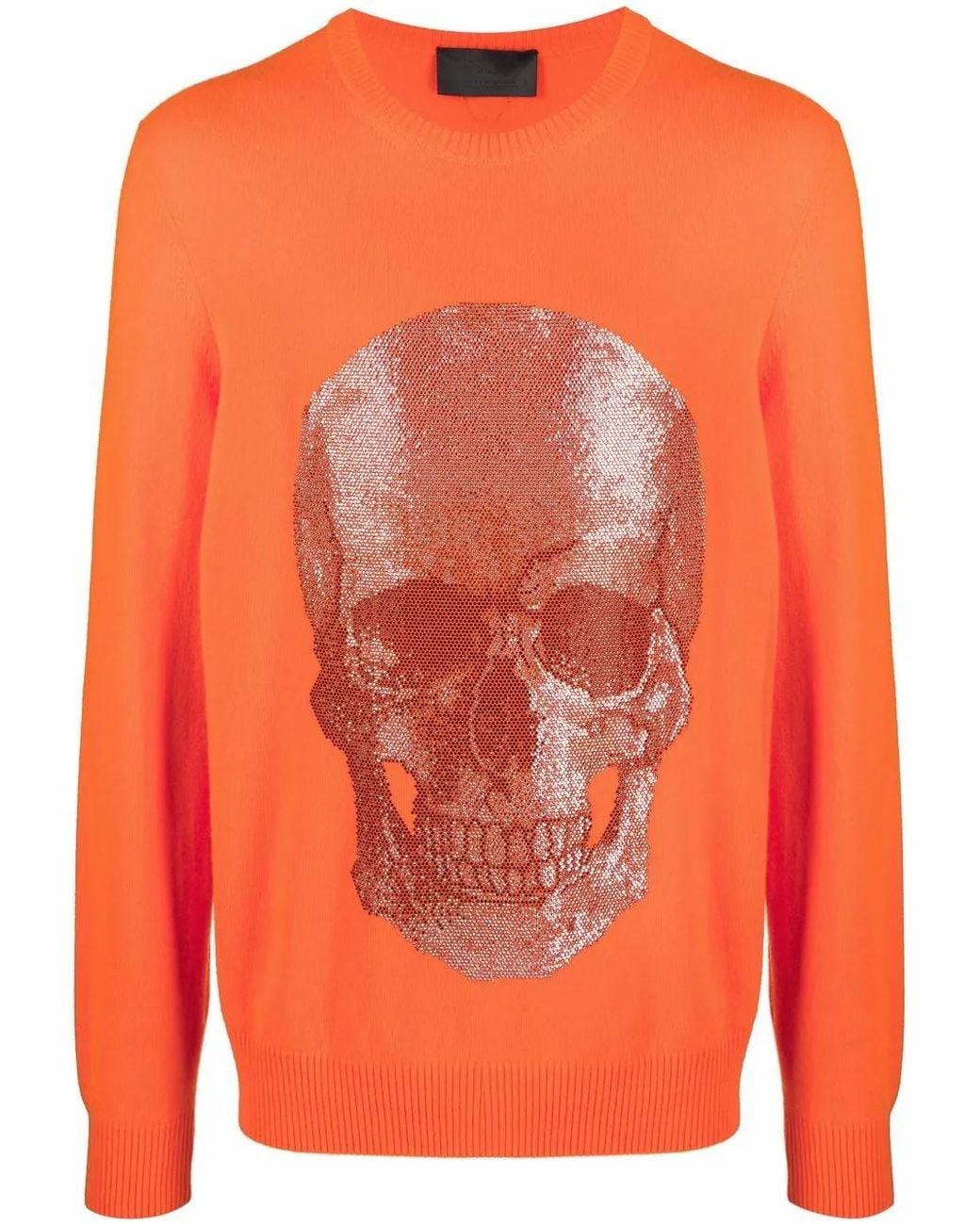 Philipp Plein Orange Pull À Imprimé Tête De Mort for men