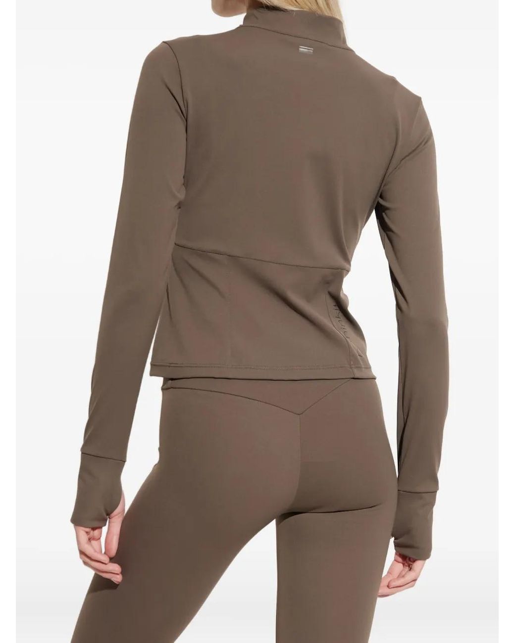 Rethinkit Studios Brown High-Neck Half-Zip Top