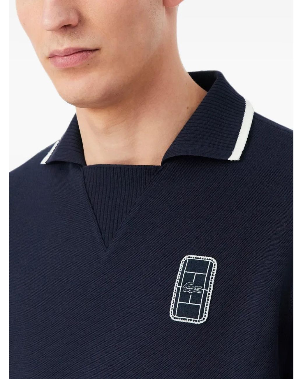Lacoste Blue T-Shirt À Col V for men