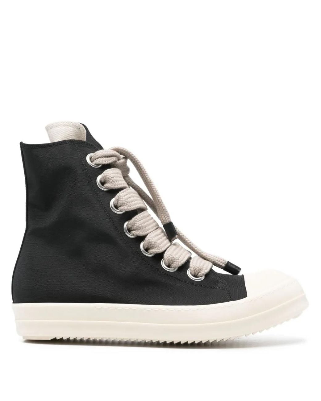 Rick Owens Black High-Top Lace-Up Fastening Sneakers for men