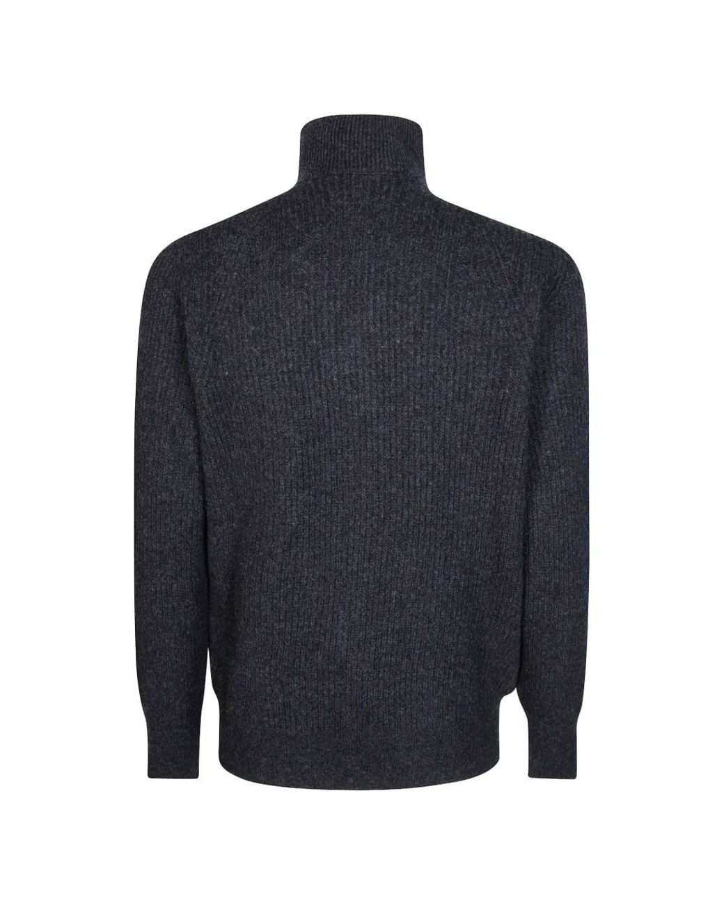 Amaranto Blue Half-Zip Ribbed Sweater for men