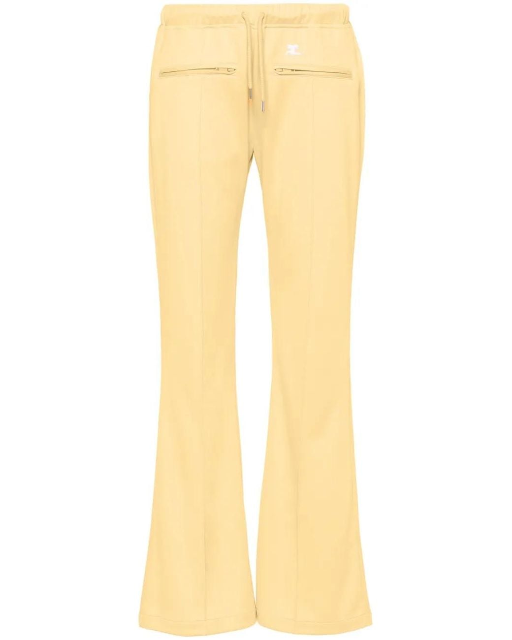 Courreges Yellow Logo-Appliqué Wide Trousers
