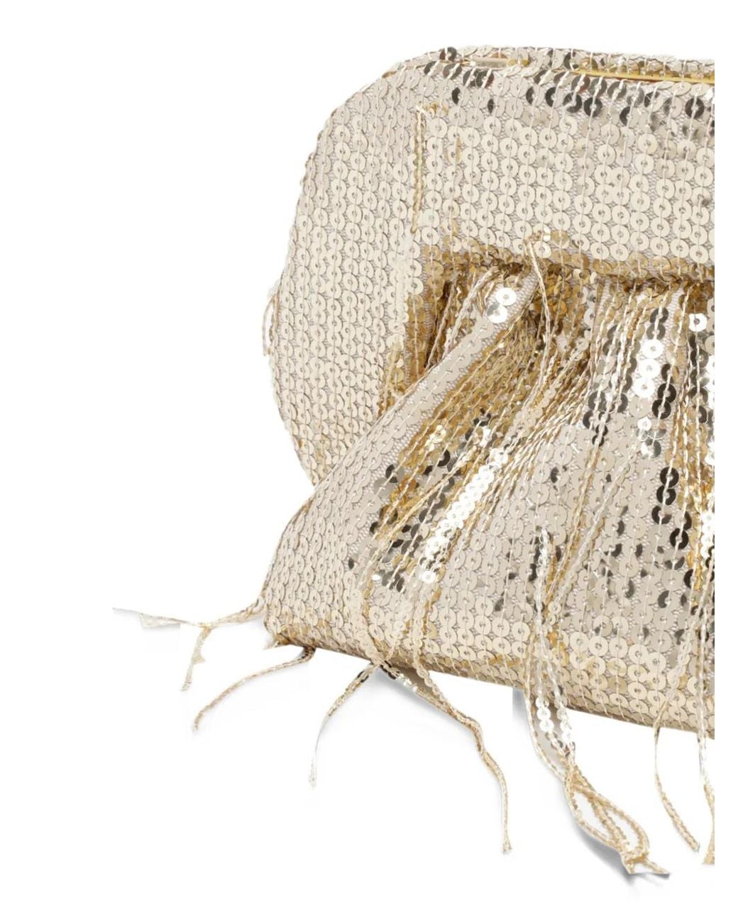 THEMOIRÈ Natural Bios Fringe Sequin Clutch Bag