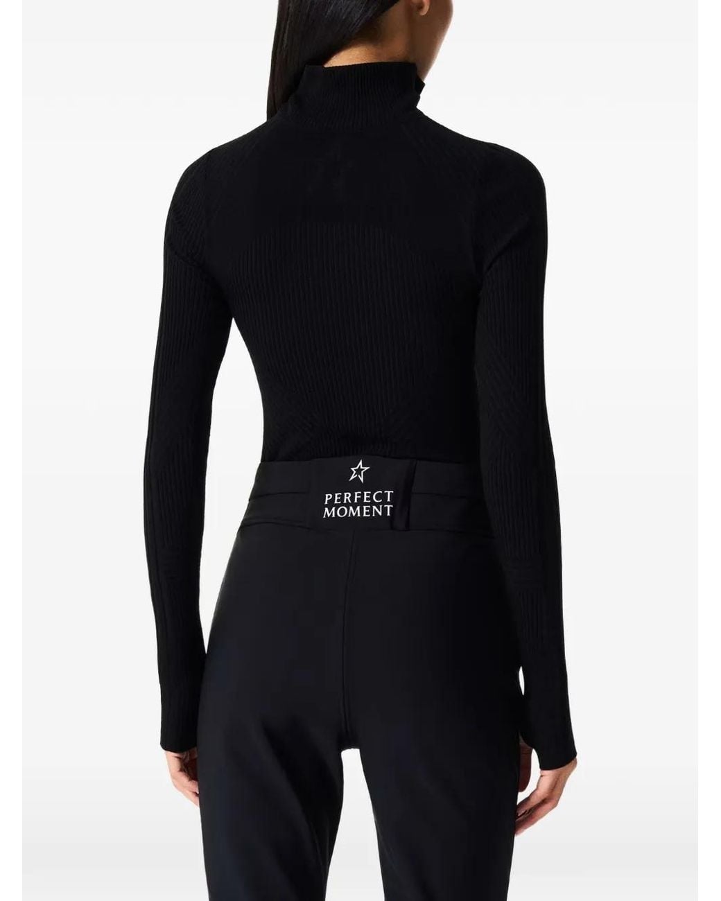 Perfect Moment Black Wool-Blend Base Layer Bodysuit