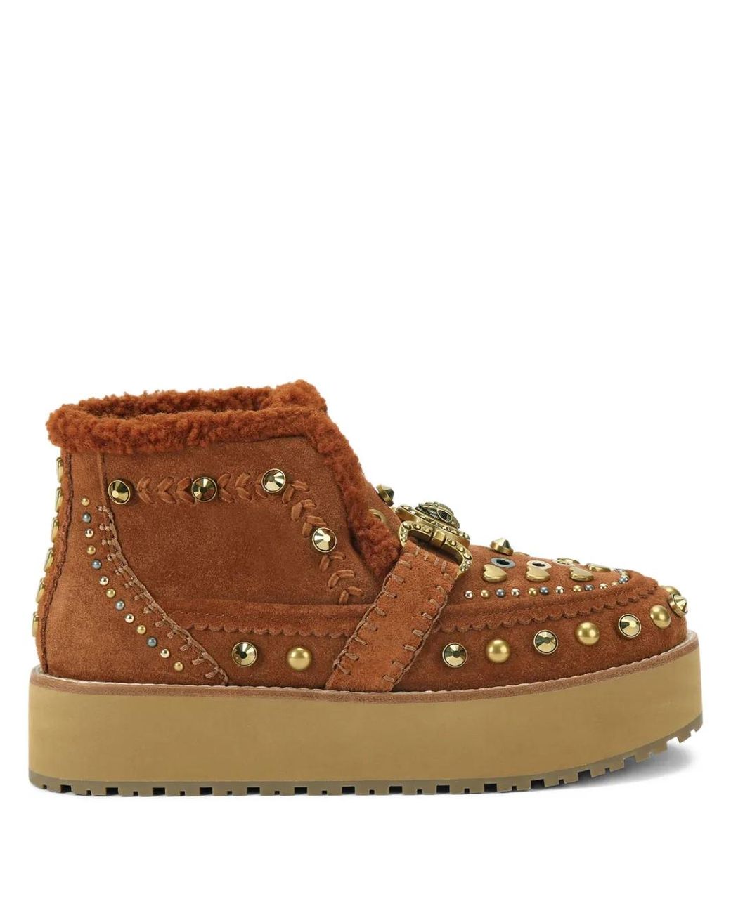 Kurt Geiger Brown Eagle Head Studded Boots