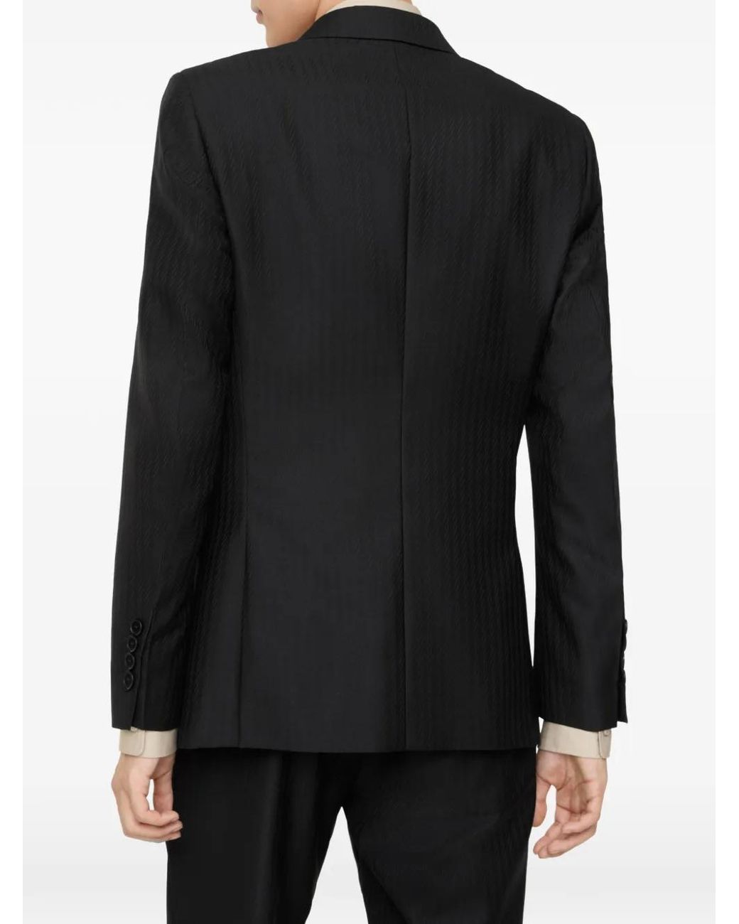Burberry Black Striped Wool Mohair Tailored Trousers for men