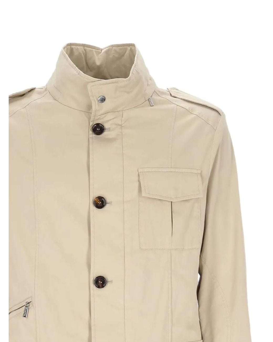 Moorer Natural Button-Fastening Flap-Pocket Jacket for men